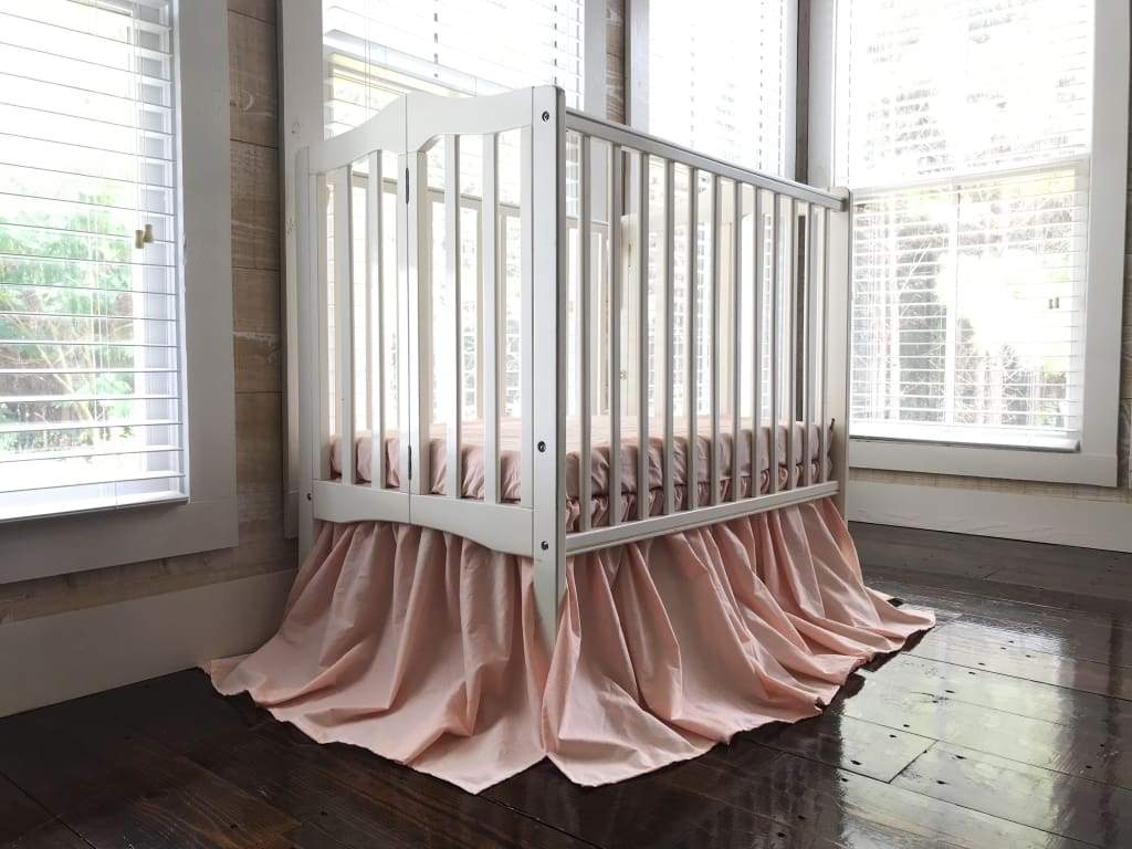 Ballet Slipper Mini Crib Skirt handmade heirloom nursery - High Cotton Textile