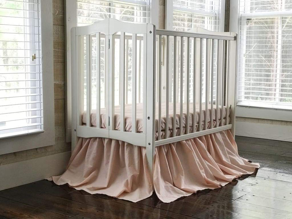 Ballet Slipper Mini Crib Skirt handmade heirloom nursery - High Cotton Textile