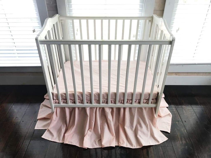 Ballet Slipper Mini Crib Skirt handmade heirloom nursery - High Cotton Textile