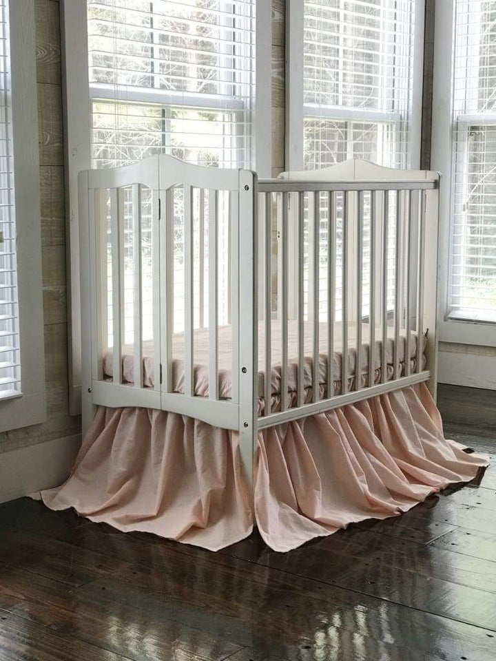 Ballet Slipper Mini Crib Skirt handmade heirloom nursery - High Cotton Textile