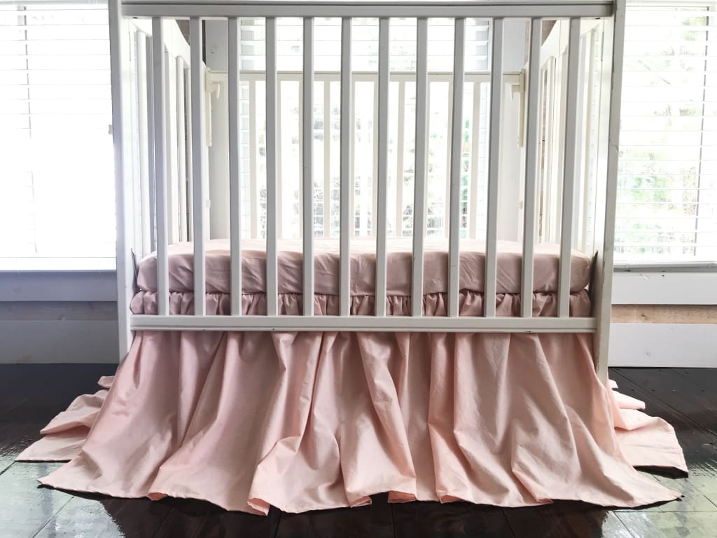 Ballet Slipper Mini Crib Skirt handmade heirloom nursery - High Cotton Textile
