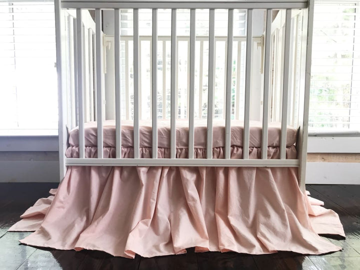Ballet Slipper Mini Crib Skirt handmade heirloom nursery - High Cotton Textile
