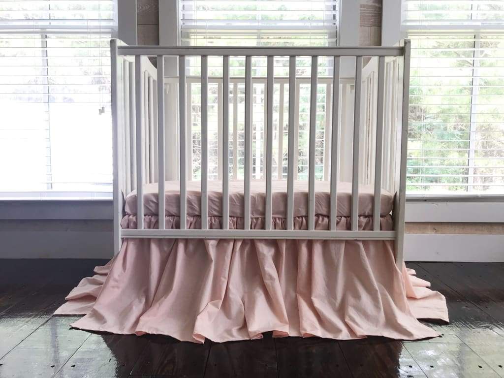 Ballet Slipper Mini Crib Skirt handmade heirloom nursery - High Cotton Textile