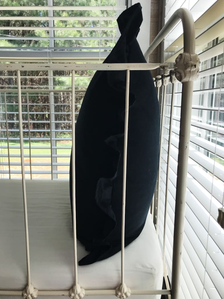 Black 26x26 Ruffled Euro Sham handmade heirloom nursery - High Cotton Textile