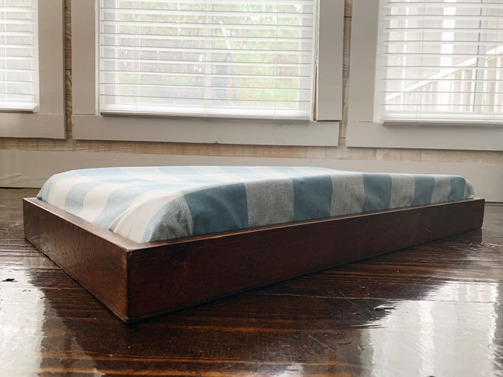 Blue Buffalo Check Changing Pad Cover handmade heirloom nursery - High Cotton Textile