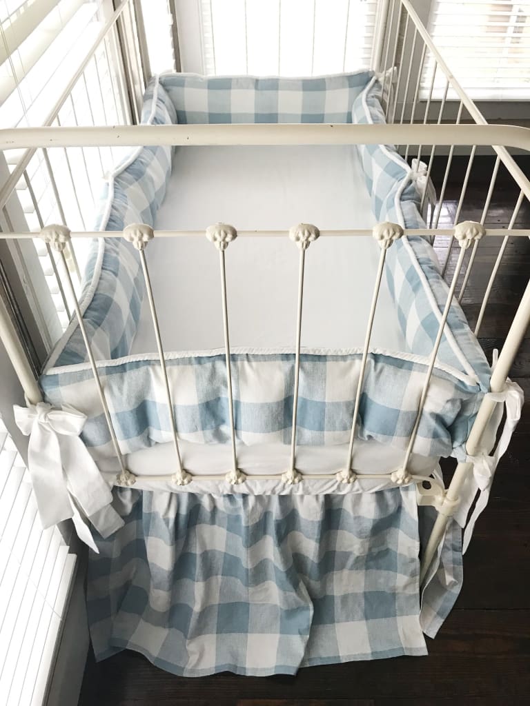 Blue Buffalo Check | Farmhouse Crib Bedding Set