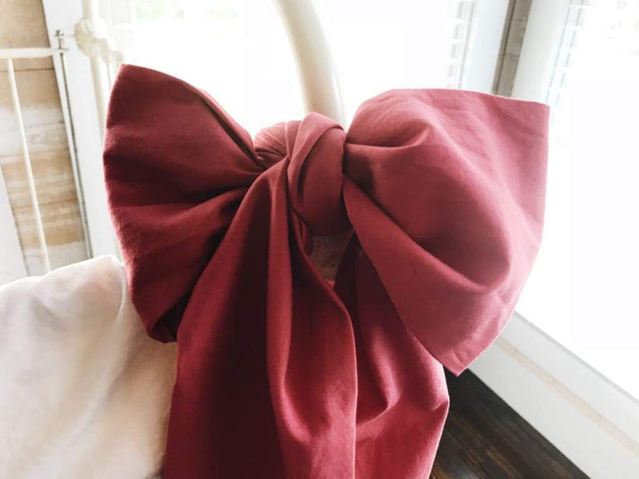 Blush Large Crib Bow handmade heirloom nursery - High Cotton Textile