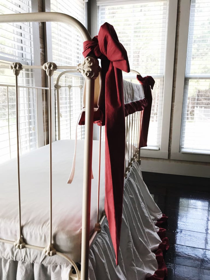 Blush Large Crib Bow handmade heirloom nursery - High Cotton Textile