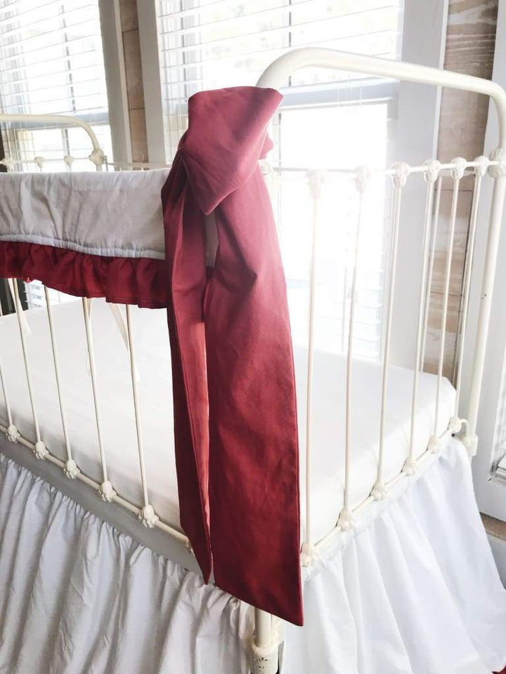 Blush Large Crib Bow handmade heirloom nursery - High Cotton Textile