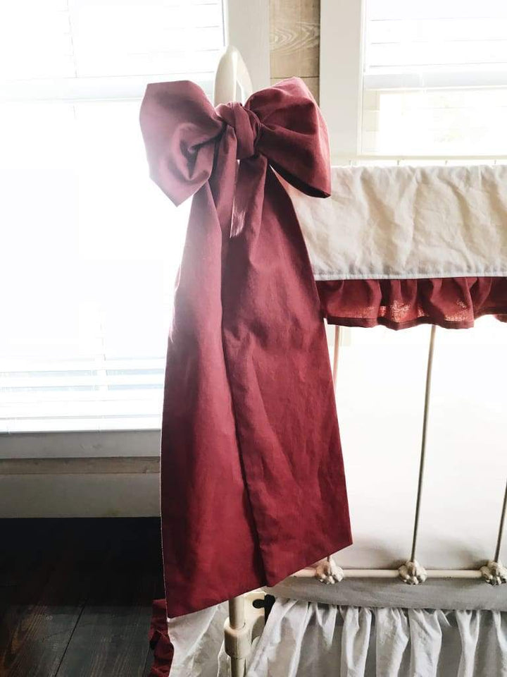 Blush Large Crib Bow handmade heirloom nursery - High Cotton Textile