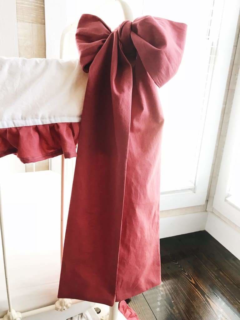 Blush Large Crib Bow handmade heirloom nursery - High Cotton Textile