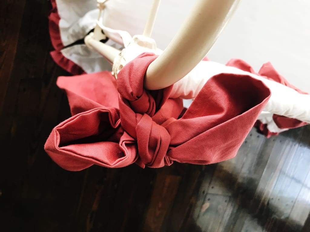 Blush Large Crib Bow handmade heirloom nursery - High Cotton Textile