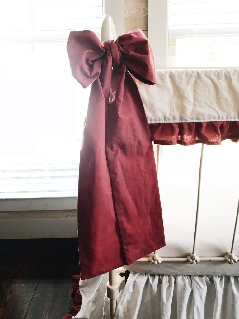 Blush Large Crib Bow handmade heirloom nursery - High Cotton Textile