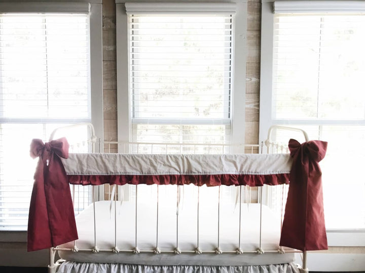 Blush Large Crib Bow handmade heirloom nursery - High Cotton Textile