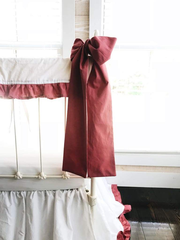 Blush Large Crib Bow handmade heirloom nursery - High Cotton Textile