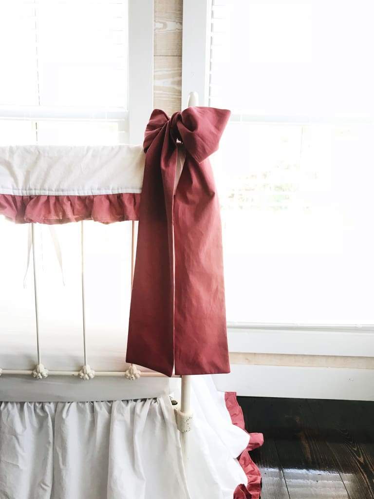 Blush Large Crib Bow handmade heirloom nursery - High Cotton Textile