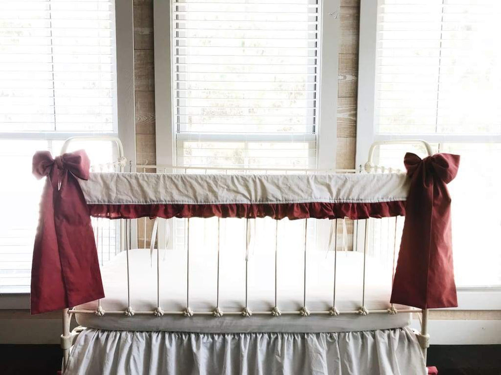 Blush Large Crib Bow handmade heirloom nursery - High Cotton Textile