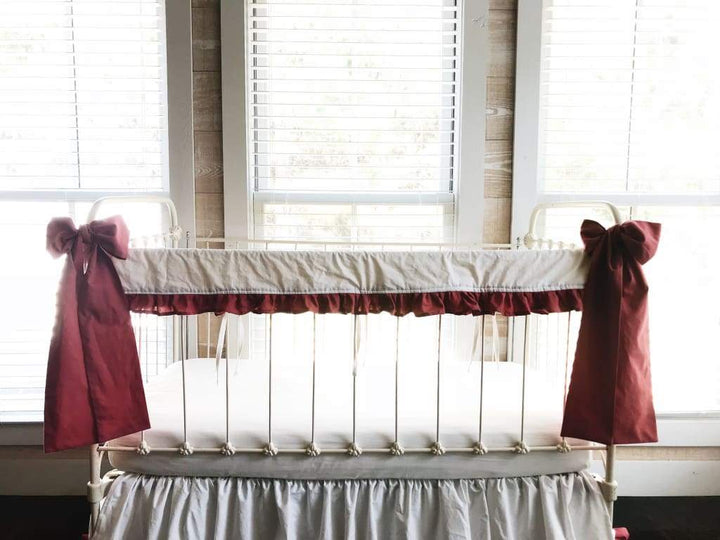 Blush Large Crib Bow handmade heirloom nursery - High Cotton Textile