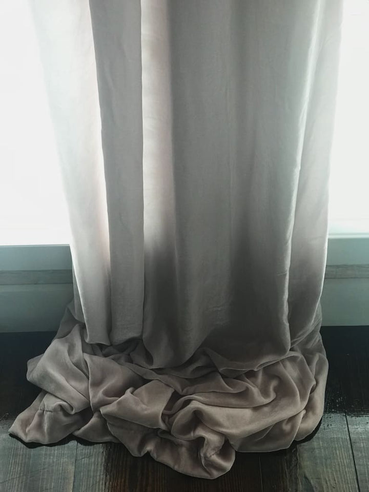 Blush Pink Silk Velvet Curtains handmade heirloom nursery - High Cotton Textile