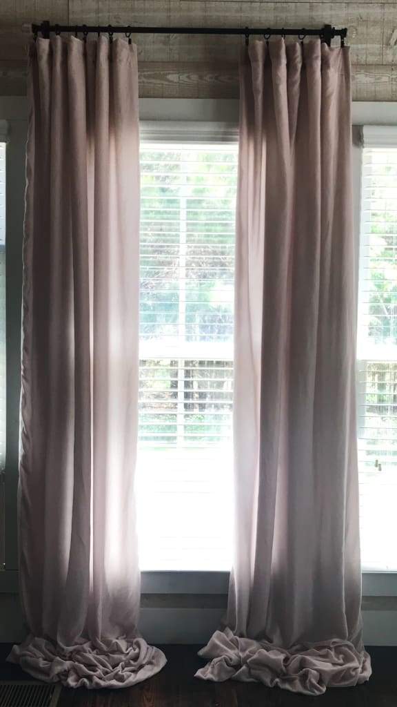 Blush Pink Silk Velvet Curtains handmade heirloom nursery - High Cotton Textile