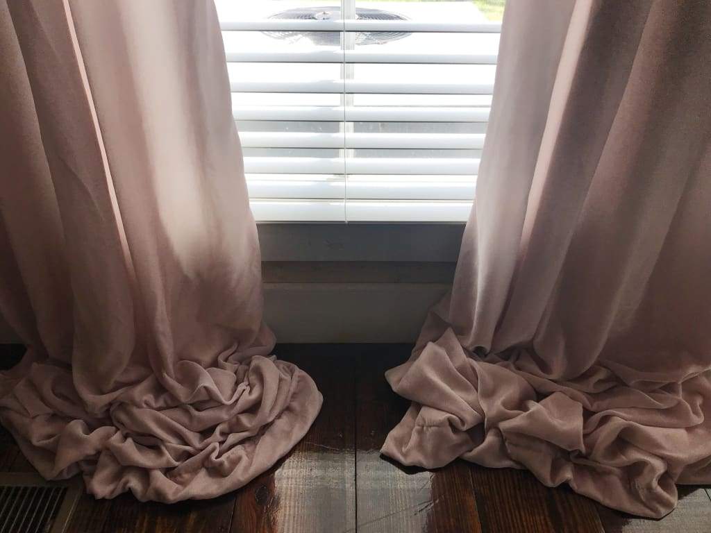 Blush Pink Silk Velvet Curtains handmade heirloom nursery - High Cotton Textile