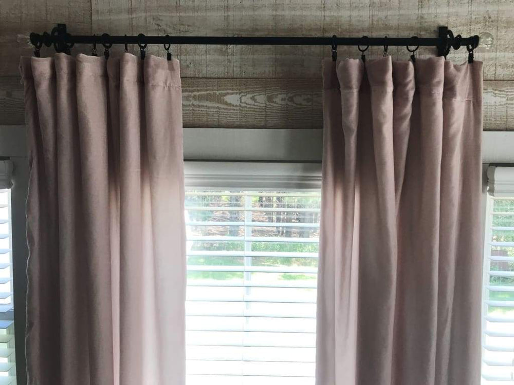 Blush Pink Silk Velvet Curtains handmade heirloom nursery - High Cotton Textile