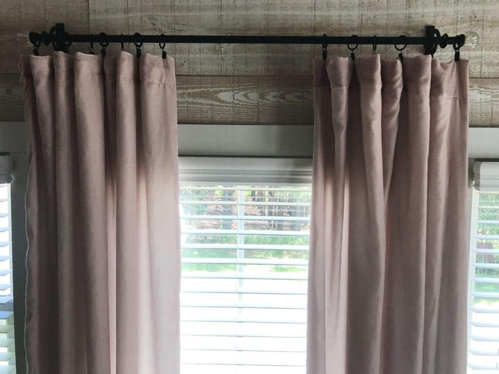 Blush Pink Silk Velvet Curtains handmade heirloom nursery - High Cotton Textile
