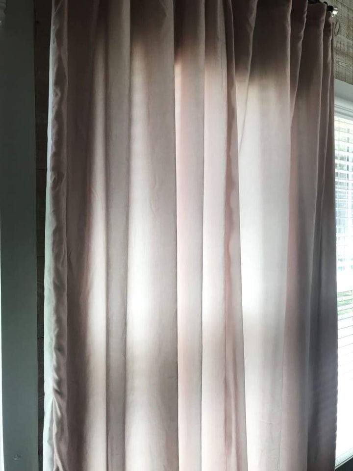 Blush Pink Silk Velvet Curtains handmade heirloom nursery - High Cotton Textile