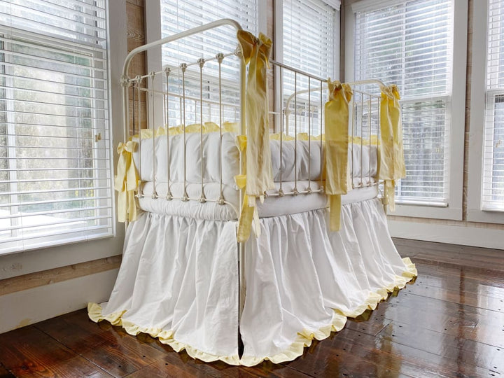 California Dreaming Baby Bedding Set in White and Baby Yellow