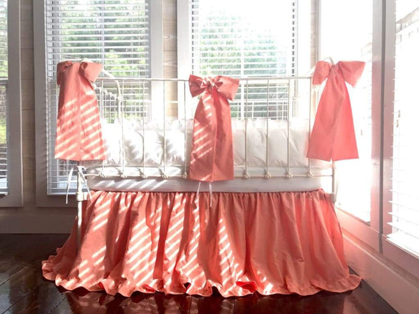 Coral ruffle best sale crib skirt