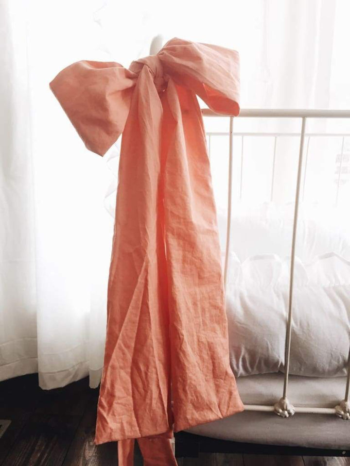 Coral Large Crib Bow handmade heirloom nursery - High Cotton Textile