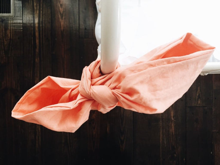 Coral Large Crib Bow handmade heirloom nursery - High Cotton Textile