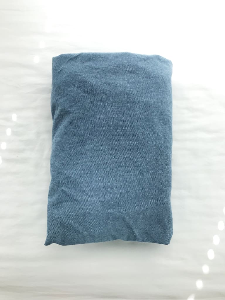 Denim Chambray Fitted Crib Sheet handmade heirloom nursery - High Cotton Textile