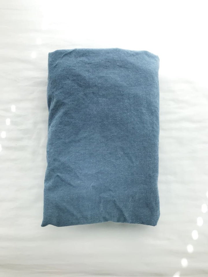 Denim Chambray Fitted Crib Sheet handmade heirloom nursery - High Cotton Textile