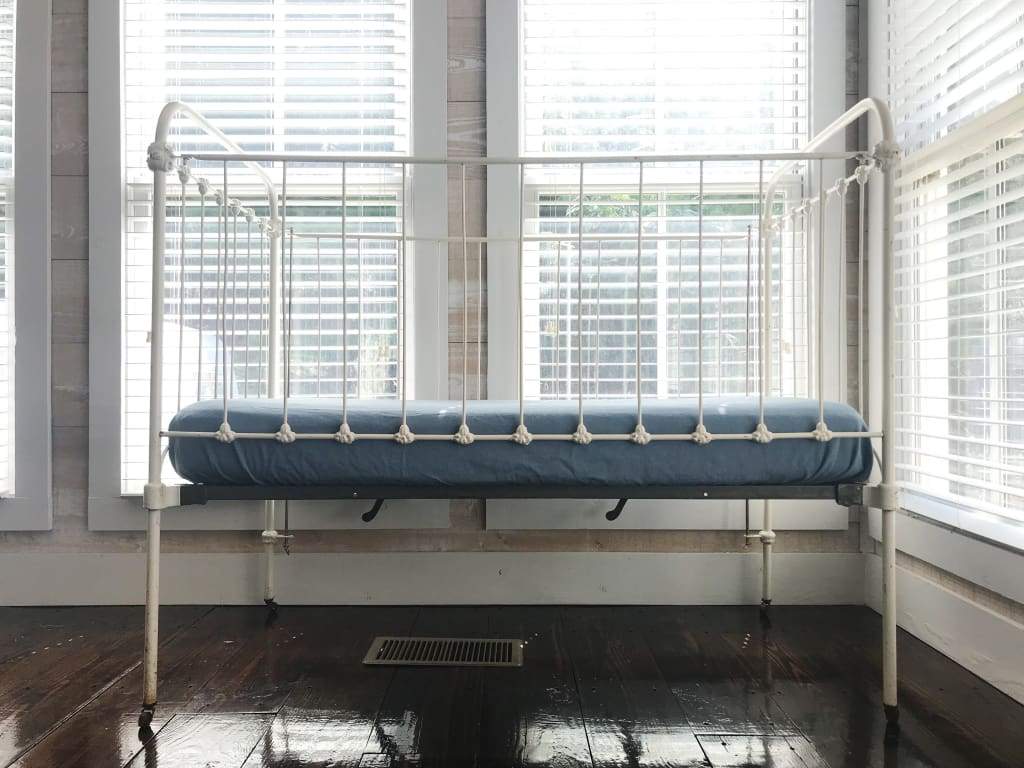 Denim Chambray Fitted Crib Sheet handmade heirloom nursery - High Cotton Textile