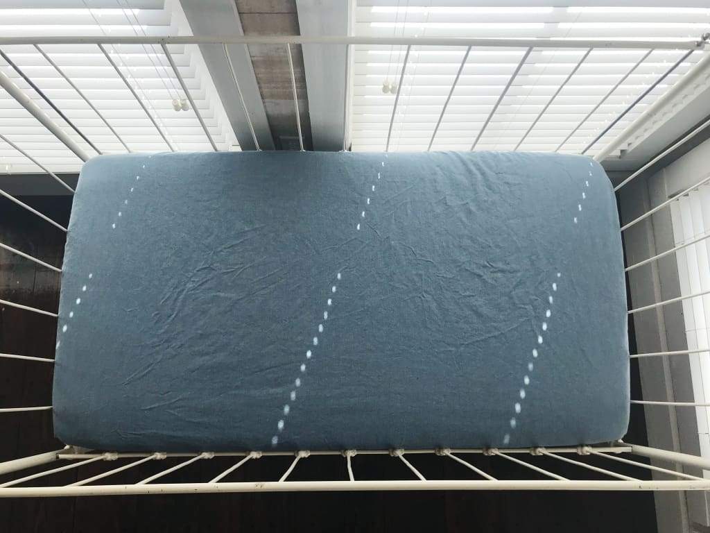 Denim Chambray Fitted Crib Sheet handmade heirloom nursery - High Cotton Textile