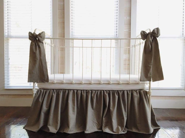 Elephant Farmhouse Crib Bedding Set handmade heirloom nursery - High Cotton Textile