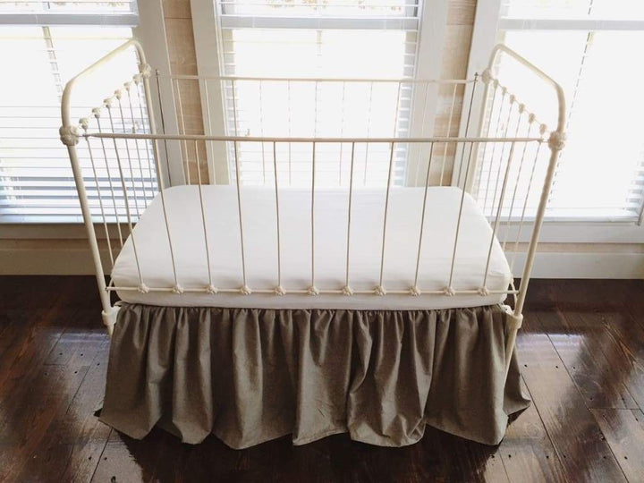 Elephant Farmhouse Crib Skirt handmade heirloom nursery - High Cotton Textile