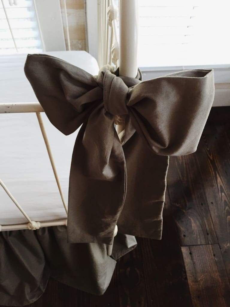 Elephant Large Crib Bow handmade heirloom nursery - High Cotton Textile