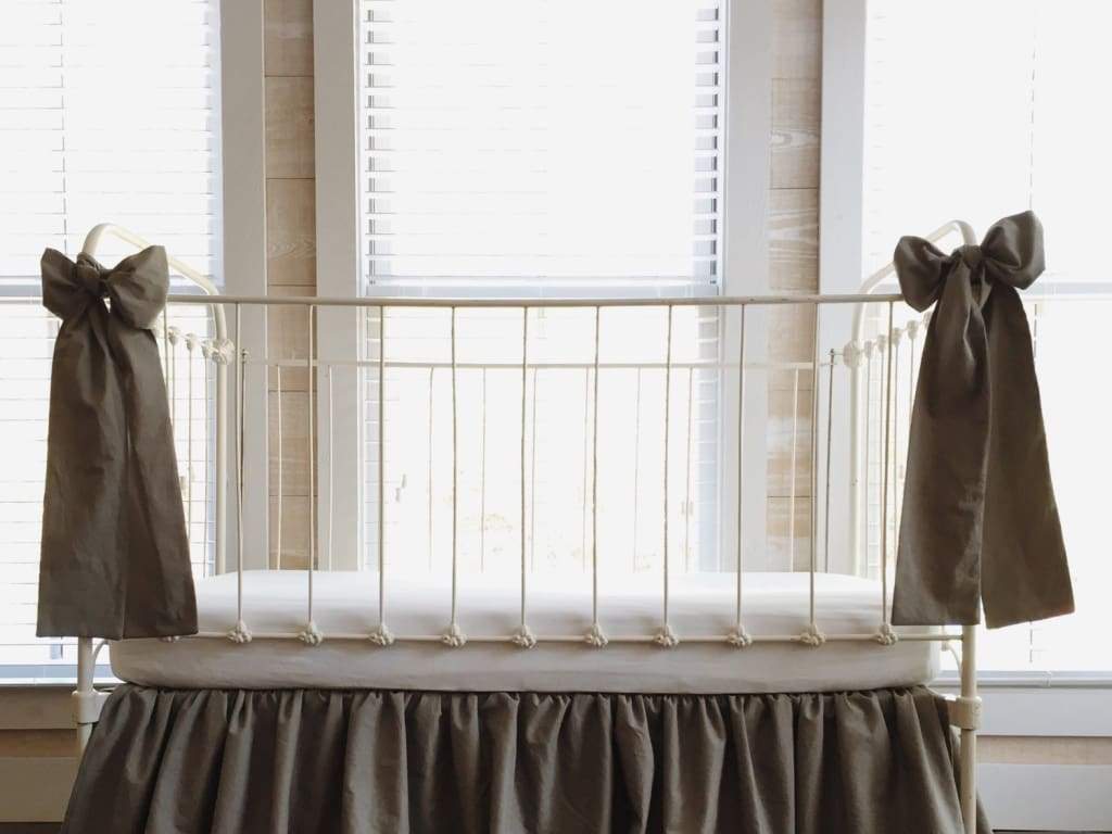 Elephant Large Crib Bow handmade heirloom nursery - High Cotton Textile