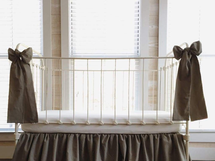 Elephant Large Crib Bow handmade heirloom nursery - High Cotton Textile