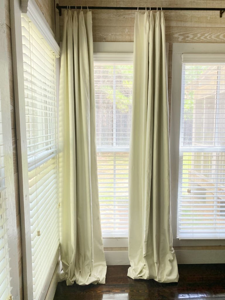 Euro Pleat Blackout Curtain Panels handmade heirloom nursery - High Cotton Textile