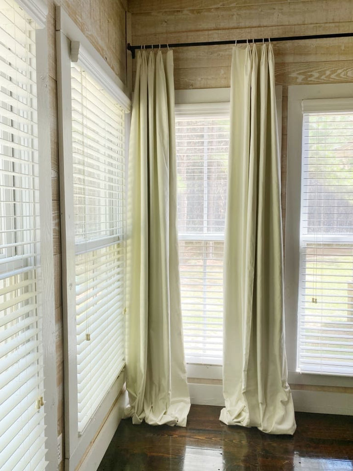 Euro Pleat Blackout Curtain Panels handmade heirloom nursery - High Cotton Textile