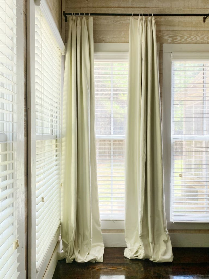 Euro Pleat Blackout Curtain Panels handmade heirloom nursery - High Cotton Textile