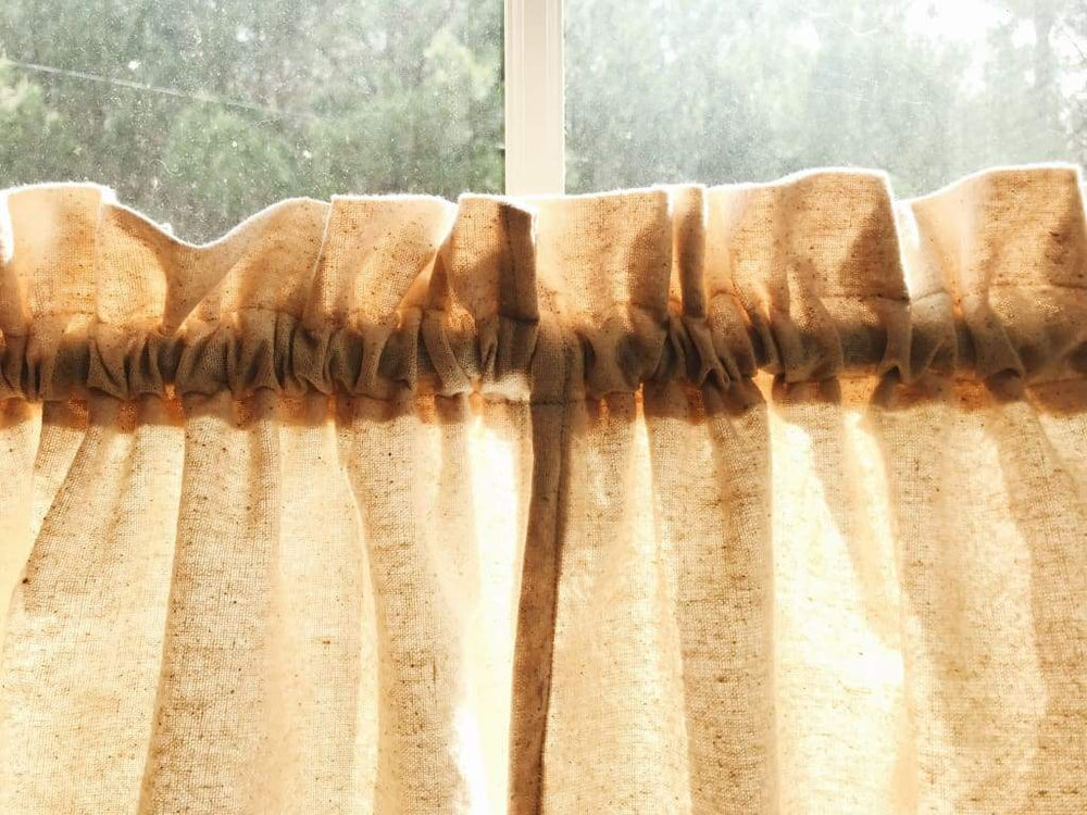 Farmhouse Ruffle Cafe Curtains handmade heirloom nursery - High Cotton Textile