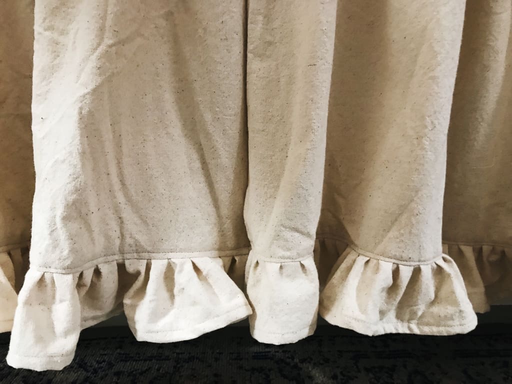 Farmhouse Ruffle Cafe Curtains handmade heirloom nursery - High Cotton Textile