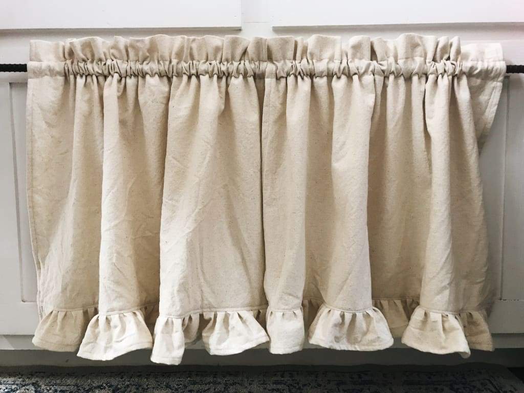 Farmhouse Ruffle Cafe Curtains handmade heirloom nursery - High Cotton Textile