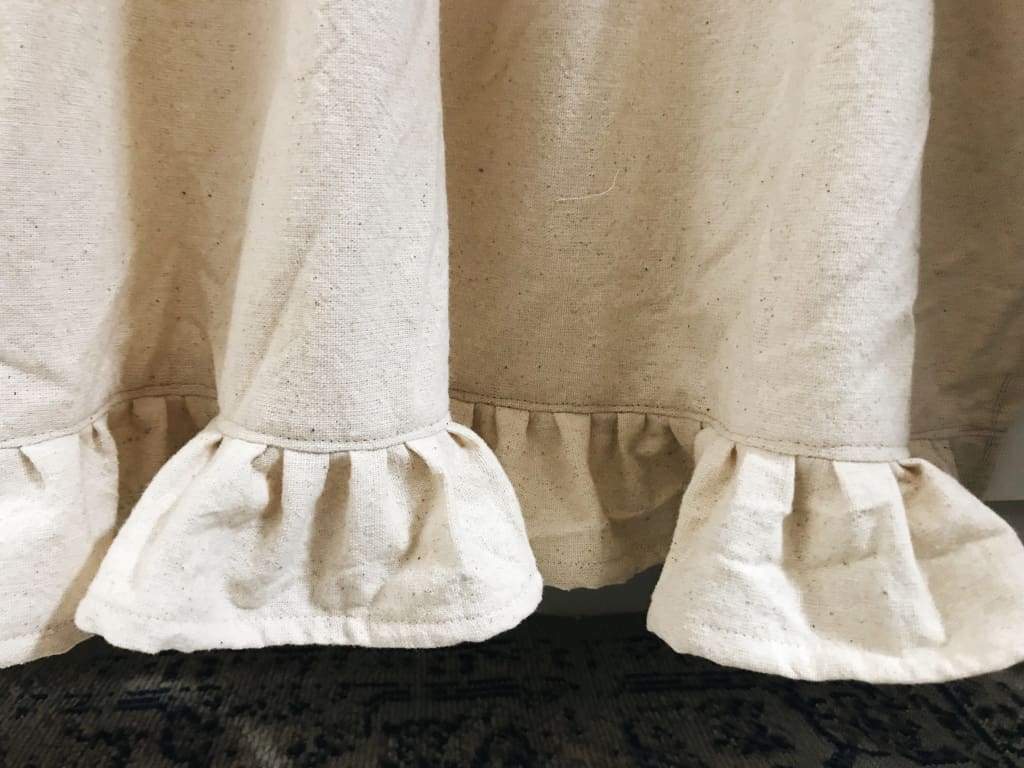 Farmhouse Ruffle Cafe Curtains handmade heirloom nursery - High Cotton Textile