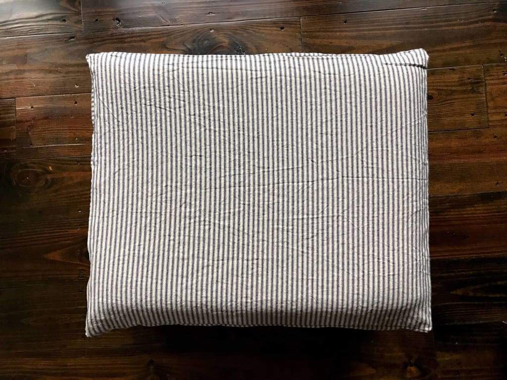 Farmhouse Ruffled Ottoman Slipcover handmade heirloom nursery - High Cotton Textile