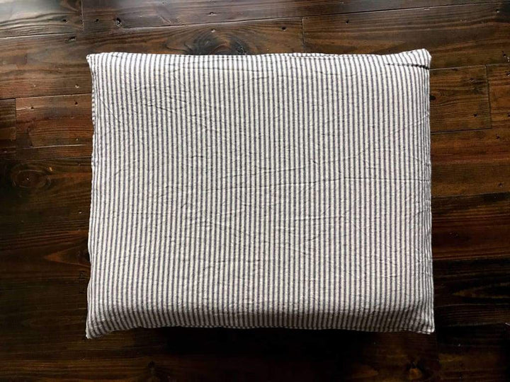 Farmhouse Ruffled Ottoman Slipcover handmade heirloom nursery - High Cotton Textile
